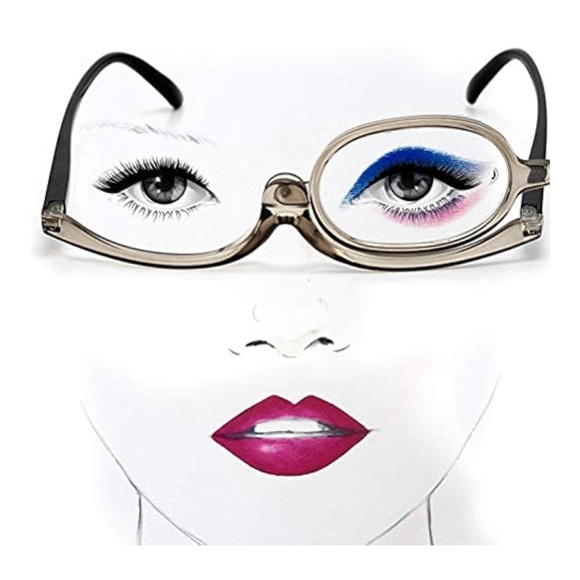 NWOT-Rotating Magnifying Makeup Reading +2.00 Strength Glasses With Case - Picture 1 of 11